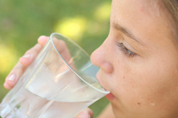 Drinking water to stay hydrated Drinking water to stay hydrated