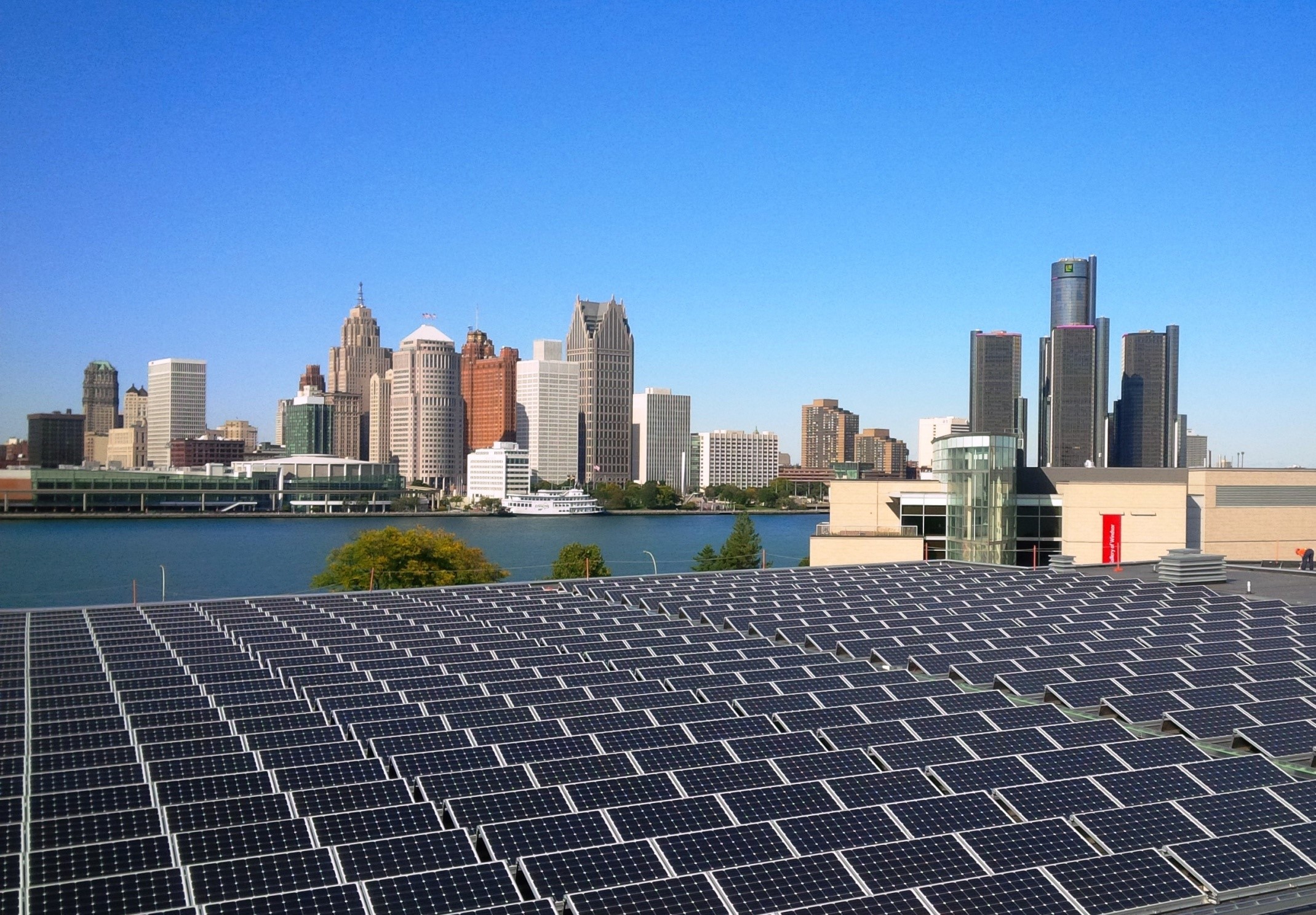 Solar array at the downtown aquatic centre