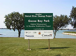 Goose Bay Park project sign