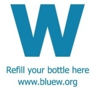 Blue W Refill your bottle here logo