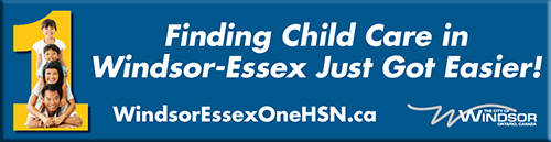 Windsor Essex One HSN Logo with the statement "Finding Child Care in Windsor-Essex Just Got Easier!"