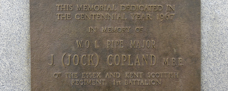 W.O.1. Pipe Major J. (Jock) Copland M.B.E.