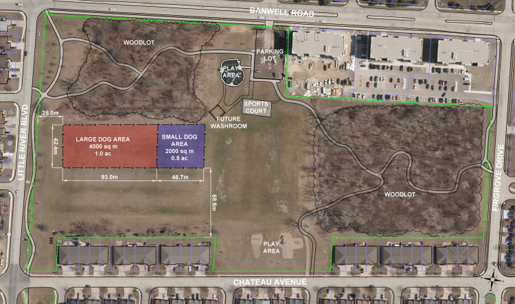 Elizabeth Kishkon Park dog areas site plan