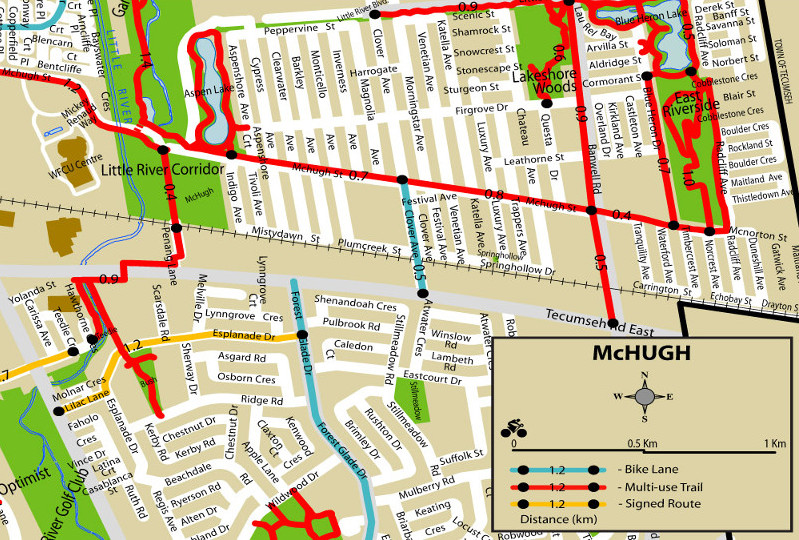 a trail map of the McHugh trail