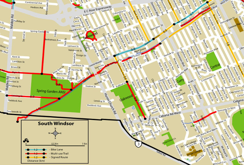 a map snapshot of the South Windsor trail