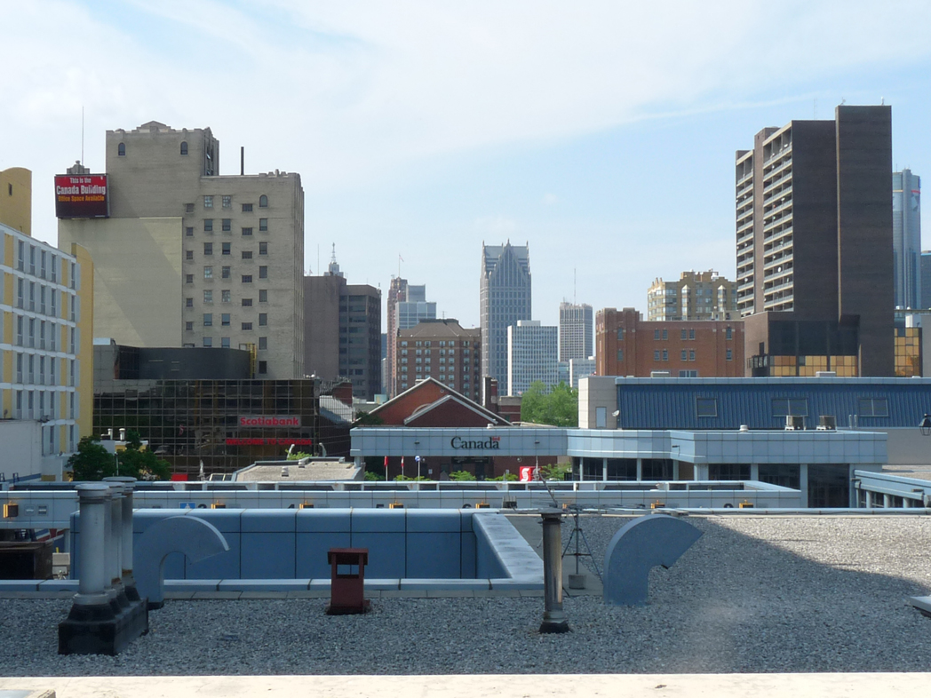 Downtown high rises seen from a rooftop