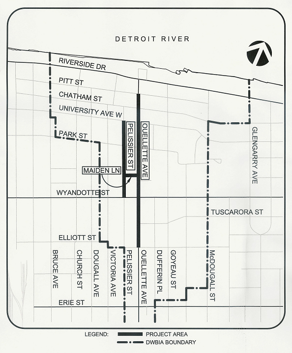 Downtown streetscape project area