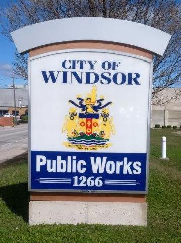 Roadside sign at Public Works Office