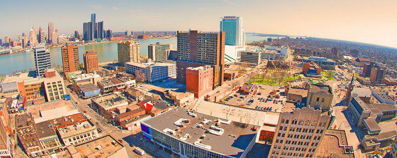 Overhead view of downtown