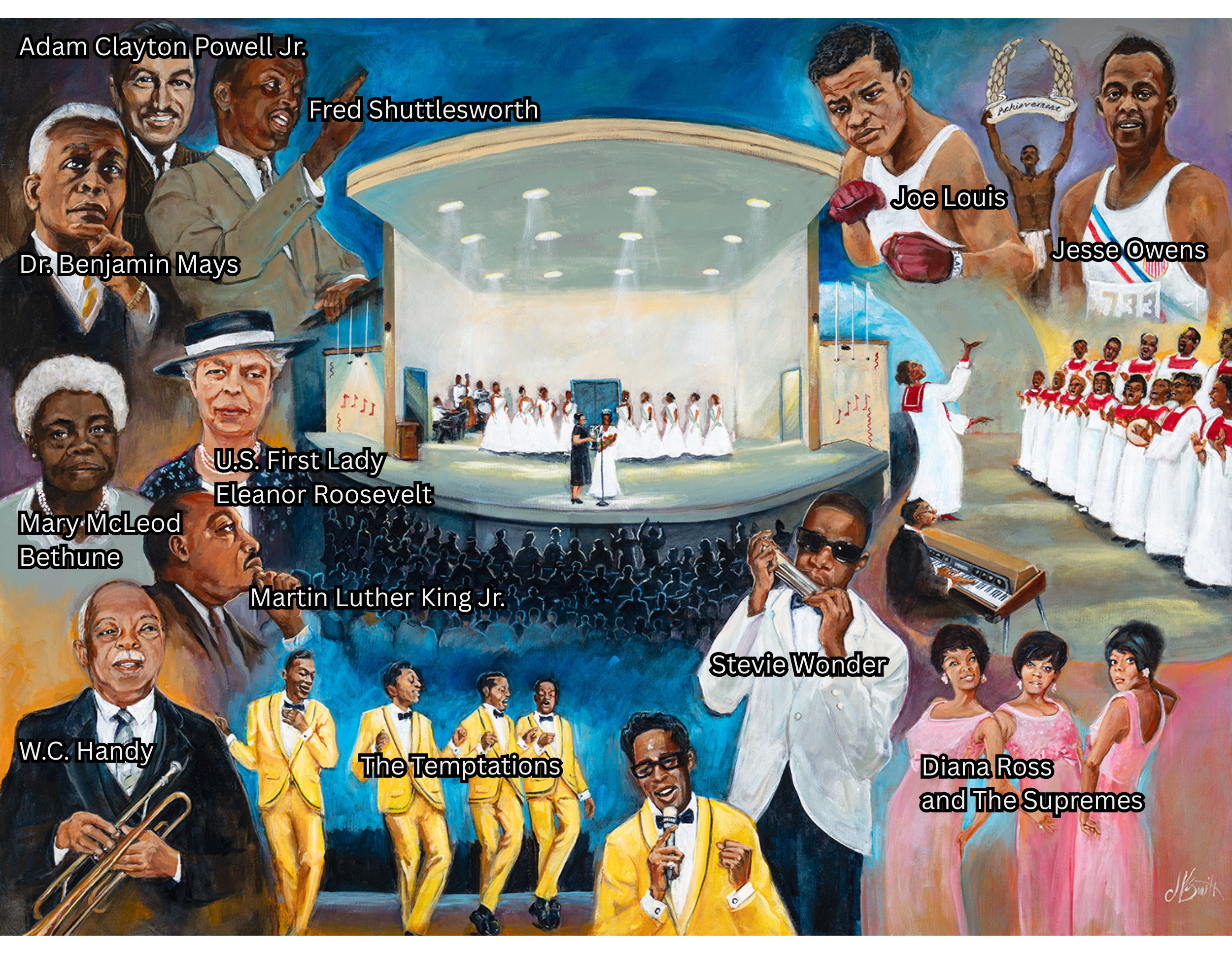 Mural Three - Celebrate Black Accomplishments, as described below