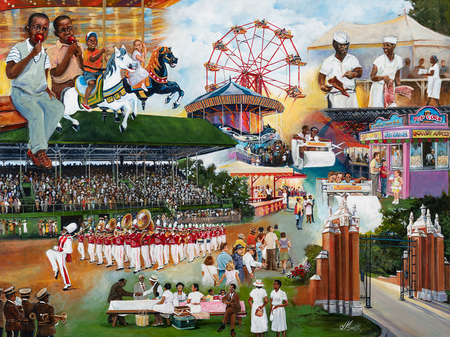 Mural Two for Website - Food, Fun and Folk Mural Two - Food, Fun and Folk, as described below