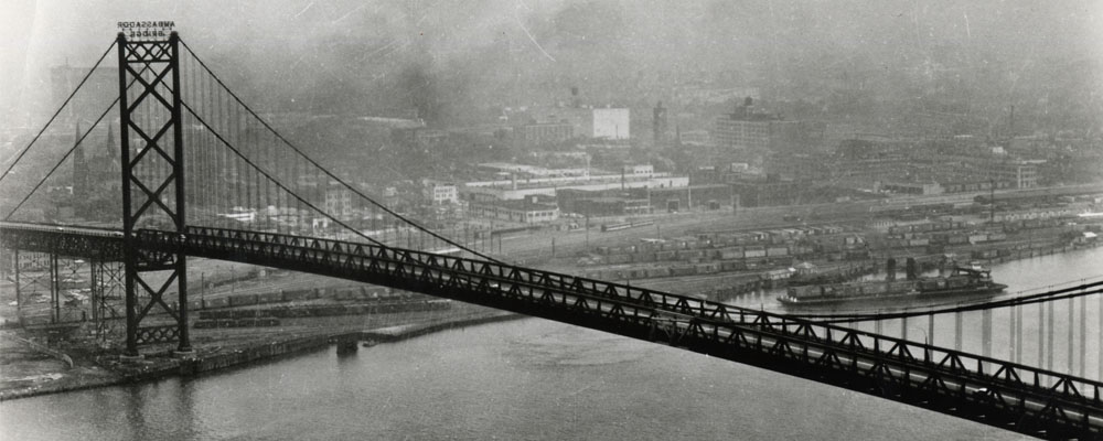 Aerial View of Ambassador Bridge, P13913