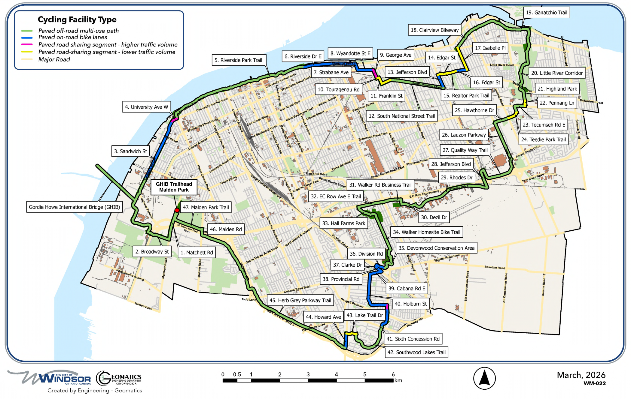 Map of the Windsor Loop bike route