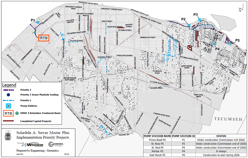 Figure 4: Sewer Master Plan Implementation (SMPI) Priority Projects map Map of Sewer Master Plan Implementation (SMPI) Priority Projects