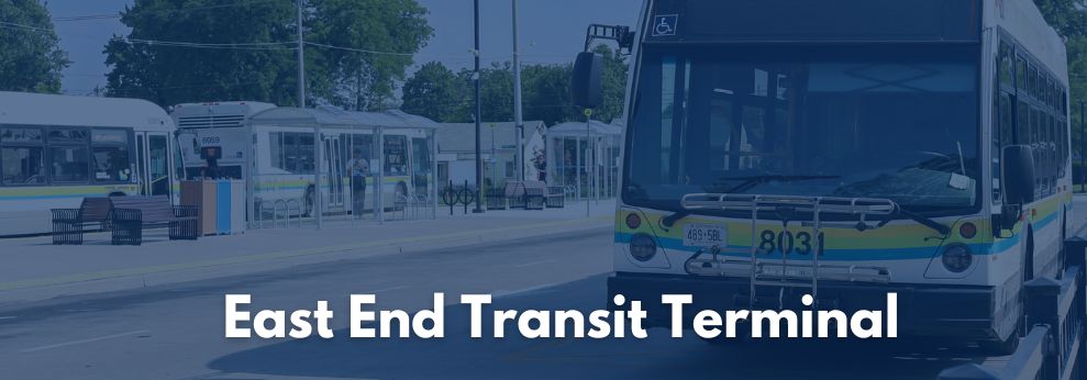 East End Terminal Buses parked at the East-End Transit Terminal